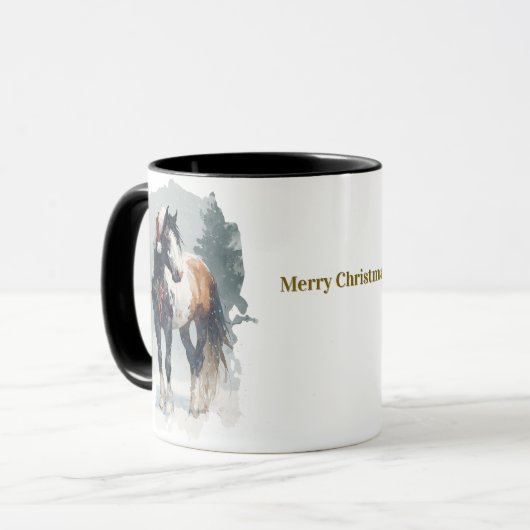Equestrian Christmas Coffee Mug Mok (Voorkant links)