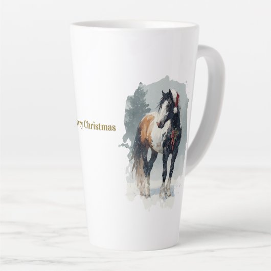 Equestrian Christmas Latte Mug Latte Mok (Rechterhoek)