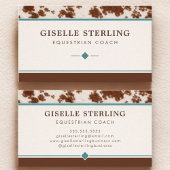 Equestrian Coach Rustic Cowhide Western Visitekaartje