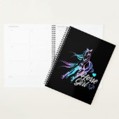 Equestrian Cowgirl Black Horseback Riding Horse  Planner (Display)
