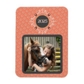 Equestrian Custom Text Lucky Hoefijzer Foto Magneet (Verticaal)