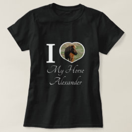 Equestrian Cute Ik hou van mijn paardenhartfoto |  T-shirt