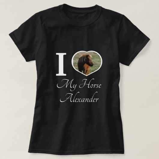 Equestrian Cute Ik hou van mijn paardenhartfoto |  T-shirt (Design voorkant)