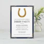 Equestrian Derby Party Modern Race Horse Invite Kaart (Staand voorkant)