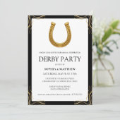Equestrian Derby Party Modern Race Horse Invite Kaart (Staand voorkant)