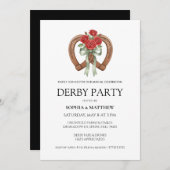 Equestrian Derby Party Modern Race Horse Invite Kaart (Voorkant / Achterkant)