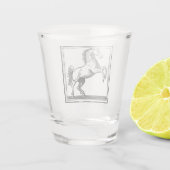 Equestrian Elegant  Paard Illustratie Shot Glas (Achterkant)