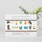 Equestrian Elements Derby Party Invitation Kaart (Staand voorkant)