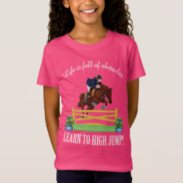 EQUESTRIAN ENGELS JUMPING HORSE AND RIDER Girl's T-shirt