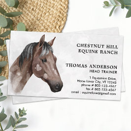 Equestrian Equine Personalised Waterverf Horse Visitekaartje