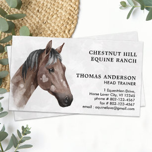 Equestrian Equine Personalised Waterverf Horse Visitekaartje