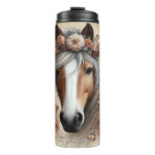 Equestrian Floral Art Peacock Feather Thermosbeker (Voorkant)