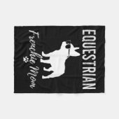 Equestrian Frenchie Mom Funny Horseback Riding Gif Fleece Deken (Voorkant (Horizontaal))