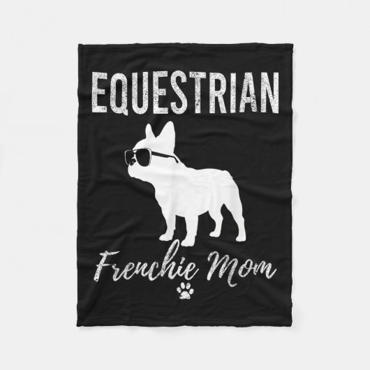 Equestrian Frenchie Mom Funny Horseback Riding Gif Fleece Deken (Voorkant)