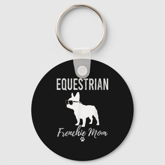 Equestrian Frenchie Mom Funny Horseback Riding Gif Sleutelhanger (Voorkant)