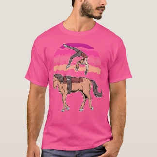 Equestrian gewelf Acrobatiek Paard Meisje Paard Ri T-shirt