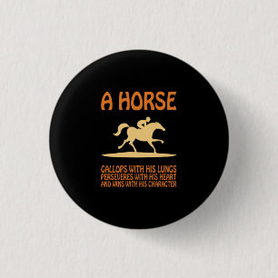 Equestrian Gift   A Horse Gallops Ronde Button 3,2 Cm