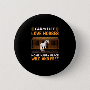 Equestrian Gift   Boerderij-liefdespaarden Ronde Button 5,7 Cm