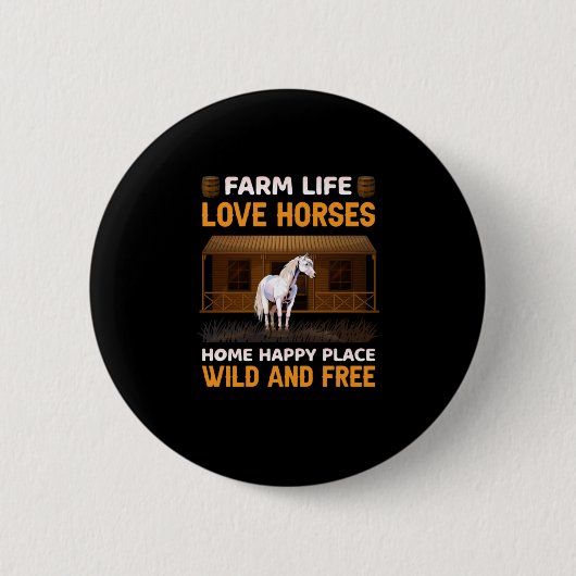 Equestrian Gift | Boerderij-liefdespaarden Ronde Button 5,7 Cm (Voorkant)