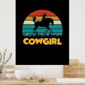 Equestrian Gift | Cowgirl Poster (Keuken)