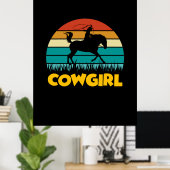 Equestrian Gift | Cowgirl Poster (Thuiskantoor)