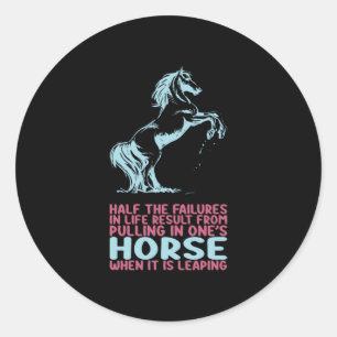 Equestrian Gift De helft van de levensfouten Ronde Sticker