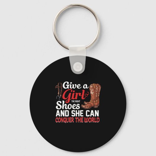 Equestrian Gift | Een meisjesschoen geven Sleutelhanger (Voorkant)