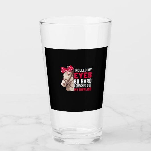Equestrian Gift | Mijn ogen zo hard rollen Glas (Voorkant)