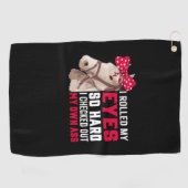 Equestrian Gift | Mijn ogen zo hard rollen Golfhanddoek (Horizontaal)