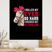 Equestrian Gift | Mijn ogen zo hard rollen Poster (Keuken)