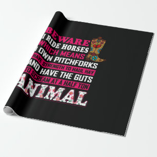 Equestrian Gift Pas op voor rijpaarden Cadeaupapier