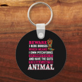 Equestrian Gift | Pas op voor rijpaarden Sleutelhanger (Voorkant)