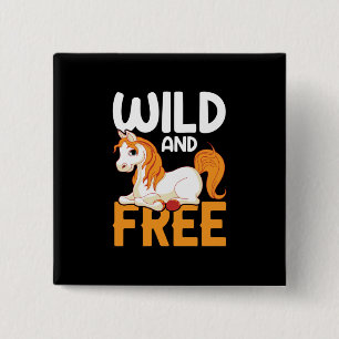 Equestrian Gift   Vrij en vrij Vierkante Button 5,1 Cm