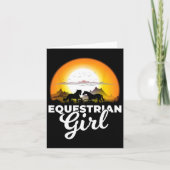 Equestrian Girl - een meisje dat van paarden T-Shi Kaart (Voorkant)