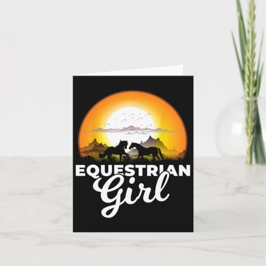 Equestrian Girl - een meisje dat van paarden T-Shi Kaart (Voorkant)