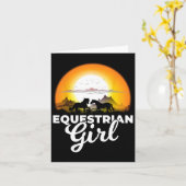 Equestrian Girl - een meisje dat van paarden T-Shi Kaart (Gele Bloem)