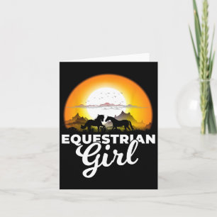 Equestrian Girl - een meisje dat van paarden T-Shi Kaart