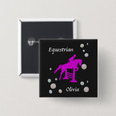 Equestrian Girls Vierkante Button 5,1 Cm (Voorkant /achterkant)