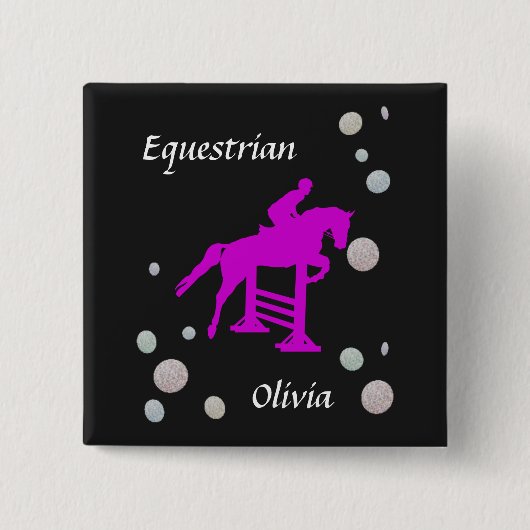 Equestrian Girls Vierkante Button 5,1 Cm (Voorkant)