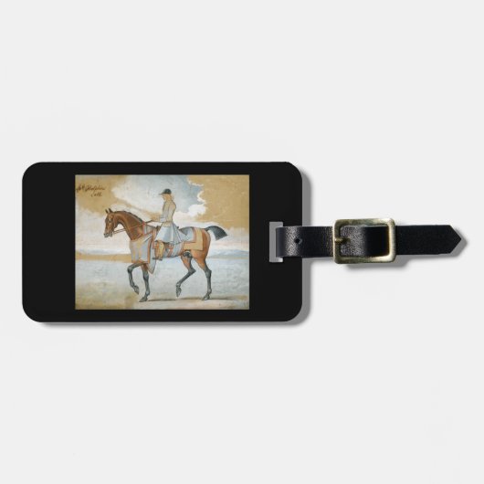 Equestrian Godolphin Arabian Thoroughbred Horse Bagagelabel (Voorkant horizontaal)