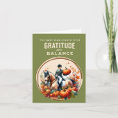 Equestrian Herfst Herfst Pompoen Bedankkaart (Voorkant)