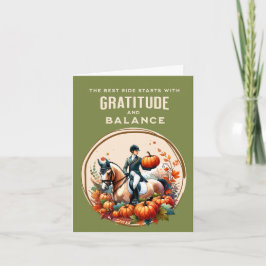 Equestrian Herfst Herfst Pompoen Dank u Kaart