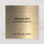 Equestrian Hoefijzer Horse Farrier Service Vierkante Visitekaartje (Achterkant)