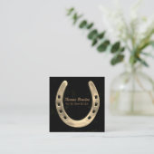 Equestrian Hoefijzer Horse Farrier Service Vierkante Visitekaartje (Staand voorkant)