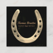 Equestrian Hoefijzer Horse Farrier Service Vierkante Visitekaartje (Voorkant)