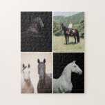Equestrian Horse 4 Photo Collage Simple Custom Legpuzzel<br><div class="desc">Celebrate your love for horses with this Equestrian Horse 4 Photo Collage custom jigsaw puzzle. Featuring a clean, minimalist layout, this puzzle allows you to showcase four of your favorite horse photos in a simple yet elegant collage. Perfect for riders, horse lovers, or equestrian families, it’s a fun and meaningful...</div>