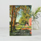 Equestrian Horse Barn Bright Reds Greens Yellows Feestdagenkaart (Staand voorkant)