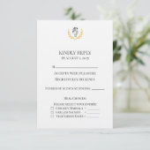 Equestrian Horse Crest Wedding RSVP Card (Staand voorkant)