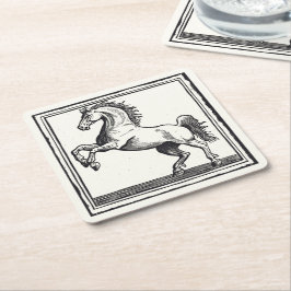 Equestrian  Horse Elegant Classy Kartonnen Onderzetters