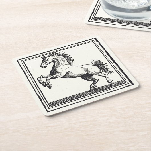 Equestrian  Horse Elegant Classy Kartonnen Onderzetters (Schuin)